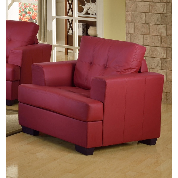 Shop Nova Red Bonded Leather Chair Free Shipping Today Overstock