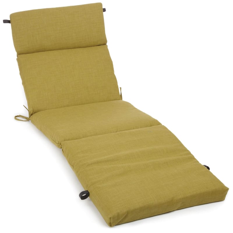 Blazing Needles 72-inch All-Weather Chaise Lounge Cushion - 72" x 24" - Avocado