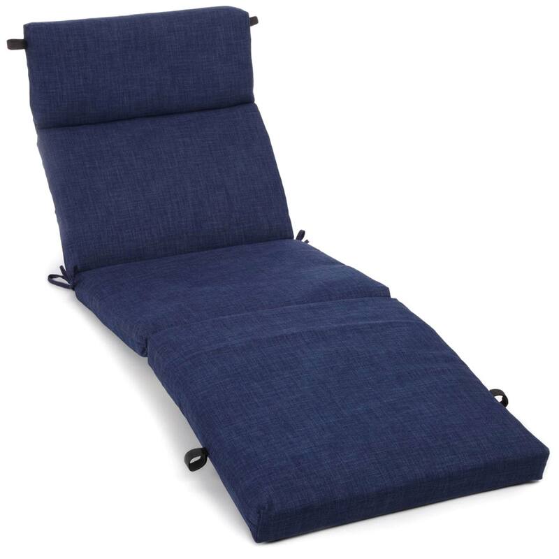 Blazing Needles 72-inch All-Weather Chaise Lounge Cushion - 72" x 24" - Azul