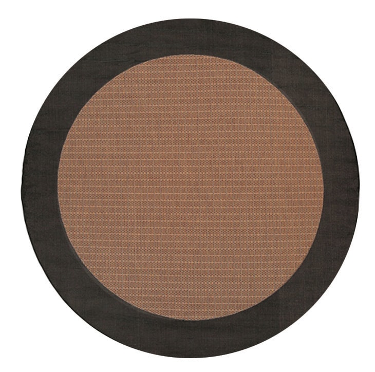 Recife Black/ Cocoa Checkered Field Rug (76 Round)