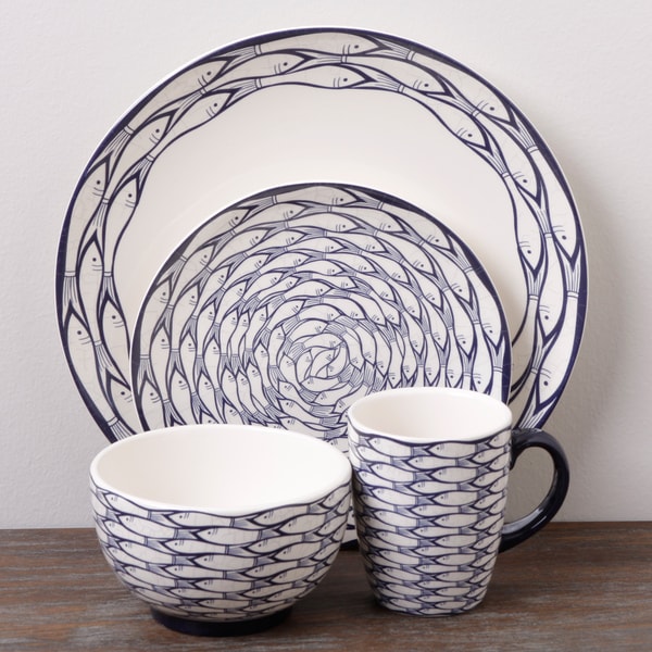 Shop Euro Ceramica Fish 16piece Dinnerware Set Free Shipping Today