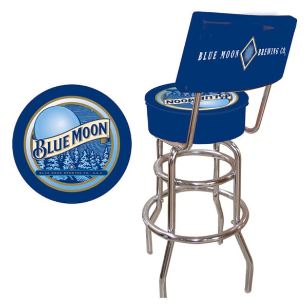 Trademark Games Blue Moon Padded Bar Stool with Back