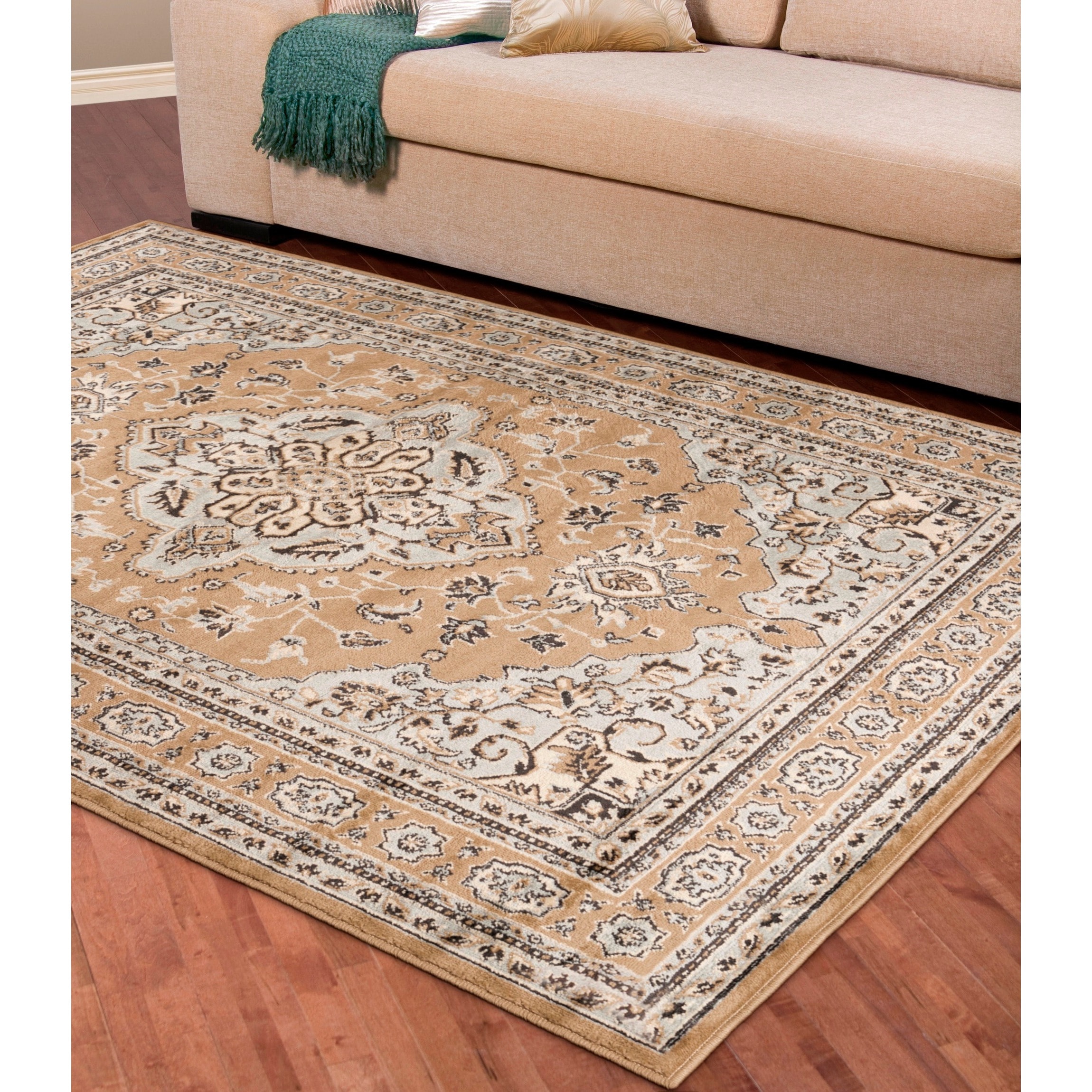 Beige Classic Beige Area Rug (79 X 112)