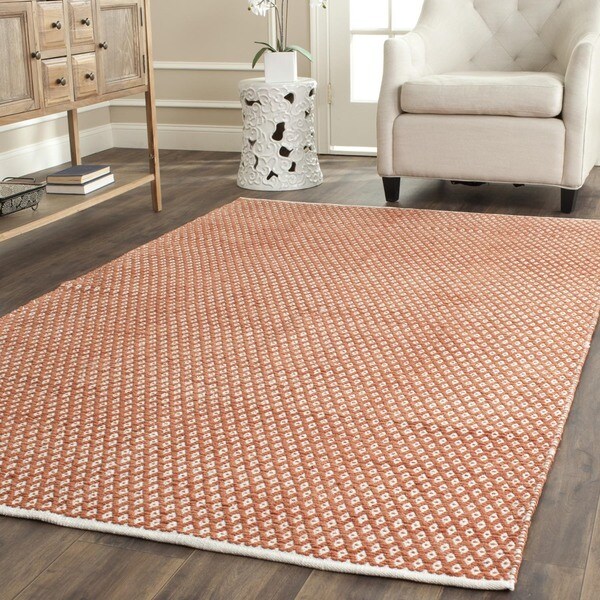 Safavieh Handmade Boston Flatweave Orange Cotton Rug - 4' x 4' Square