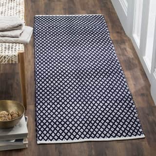 Cotton Runner Rugs Online At Our Best Area Safavieh Handmade Boston Flatweave Navy Blue Cotton Rug 2 3