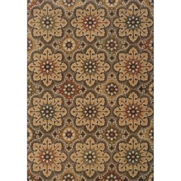 Indoor Grey/ Gold Area Rug (1'10 x 3'3) - 1'10" x 3'3"
