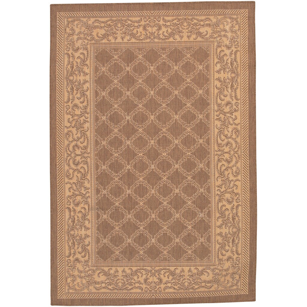 Recife Garden Lattice/ Cocoa Natural Area Rug (39 X 55) (CocoaSecondary colors NaturalTip We recommend the use of a non skid pad to keep the rug in place on smooth surfaces.All rug sizes are approximate. Due to the difference of monitor colors, some rug