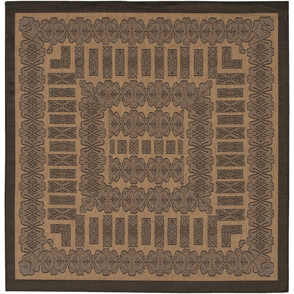 Recife Tamworth Cocoa And Black Rug (86 Square) (CocoaSecondary colors BlackPattern BorderTip We recommend the use of a non skid pad to keep the rug in place on smooth surfaces.All rug sizes are approximate. Due to the difference of monitor colors, som