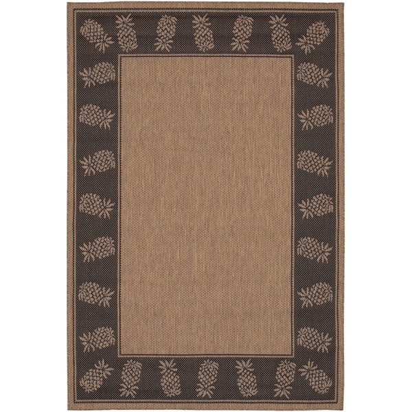 Recife Tropics Cocoa/ Black Runner Rug (23 x 119)