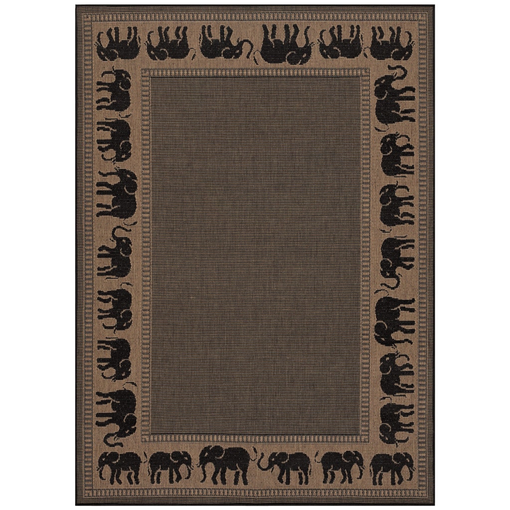 Recife Elephant Cocoa And Black Area Rug (39 X 55) (CocoaSecondary colors Beige, Black & NaturalTip We recommend the use of a non skid pad to keep the rug in place on smooth surfaces.All rug sizes are approximate. Due to the difference of monitor colors