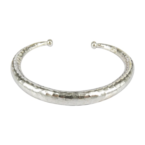 Simplicity Hammered Karen Hill Tribe Silver Adjustable Cuff (Thailand) Bracelets