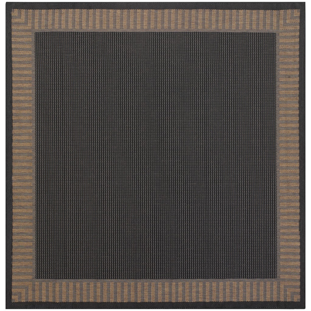 Recife Wicker Stitch Black And Cocoa Rug (86 Square) (BlackSecondary colors CocoaPattern BorderTip We recommend the use of a non skid pad to keep the rug in place on smooth surfaces.All rug sizes are approximate. Due to the difference of monitor colors