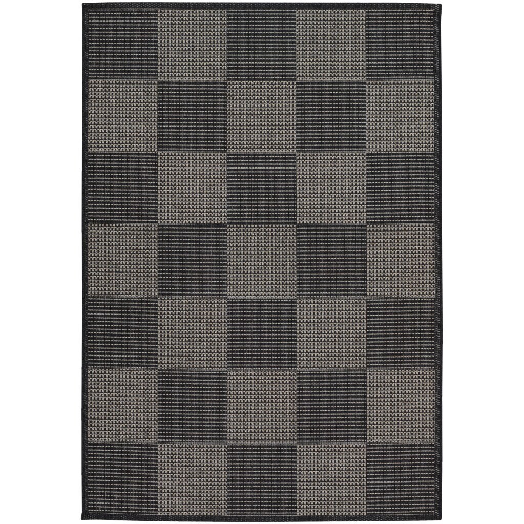 Tides Concord Black/ Grey Rug (2 X 37) (BlackSecondary colors GreyPattern Checkered MotifTip We recommend the use of a non skid pad to keep the rug in place on smooth surfaces.All rug sizes are approximate. Due to the difference of monitor colors, some