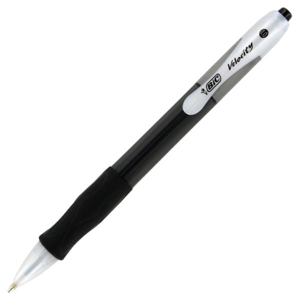 BIC Velocity Retractable Black Ink Bold Ballpoint Pens (Pack of 12