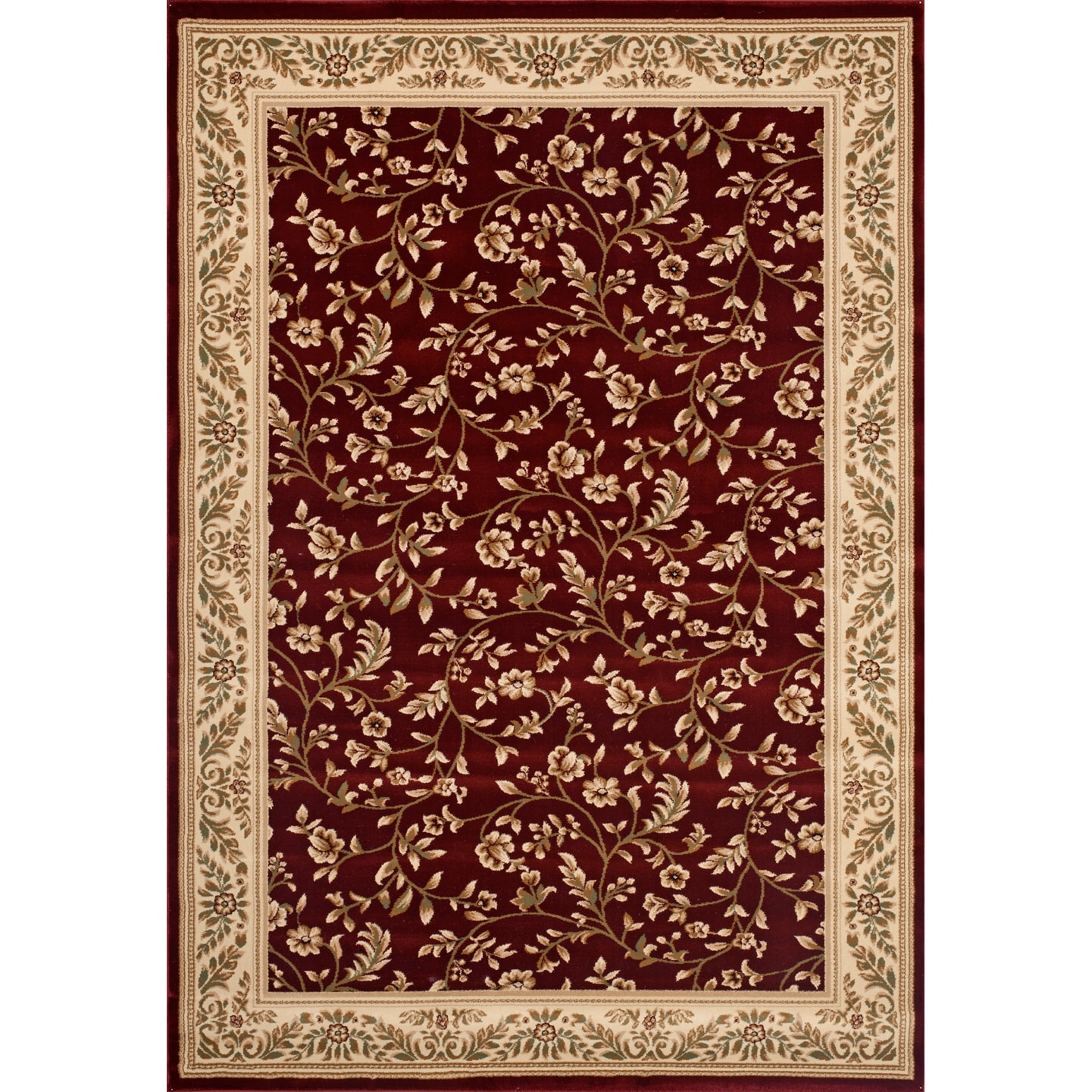 Woven Wilton Red Oriental Floral Rug