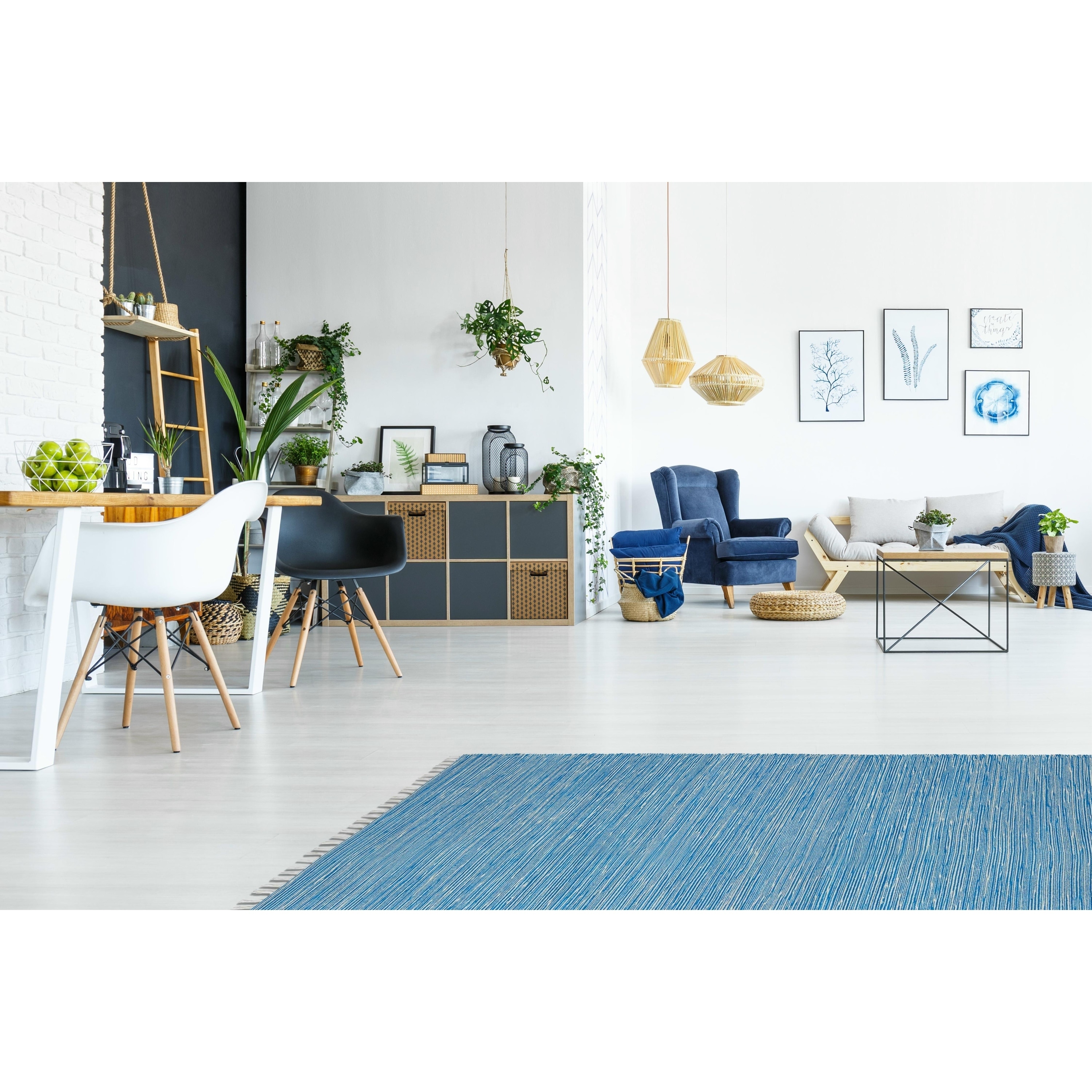 Aqua Reversible Chenille Flat Weave Rug (4 x 6) Today $49.69