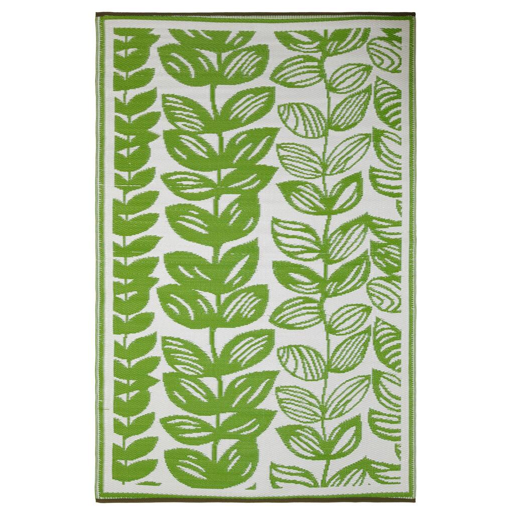 Prater Mills Indoor/Outdoor Reversible Green/ Cream Rug