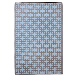 Prater Mills Indoor/ Outdoor Reversible Blue/ Taupe Rug Outdoor Rugs