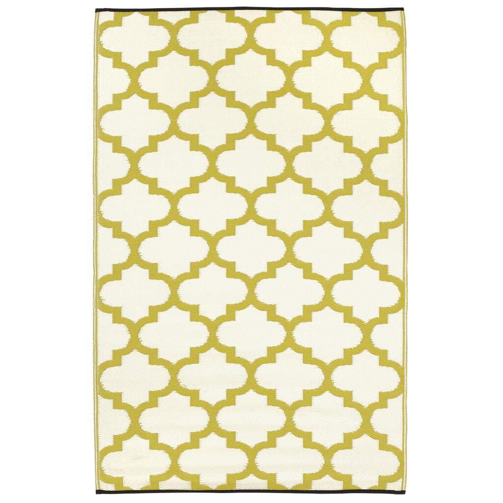 Prater Mills Indoor/ Outdoor Reversible Green/ White Rug