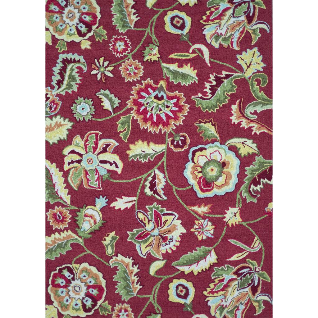 Hand-hooked Marley Red Rug
