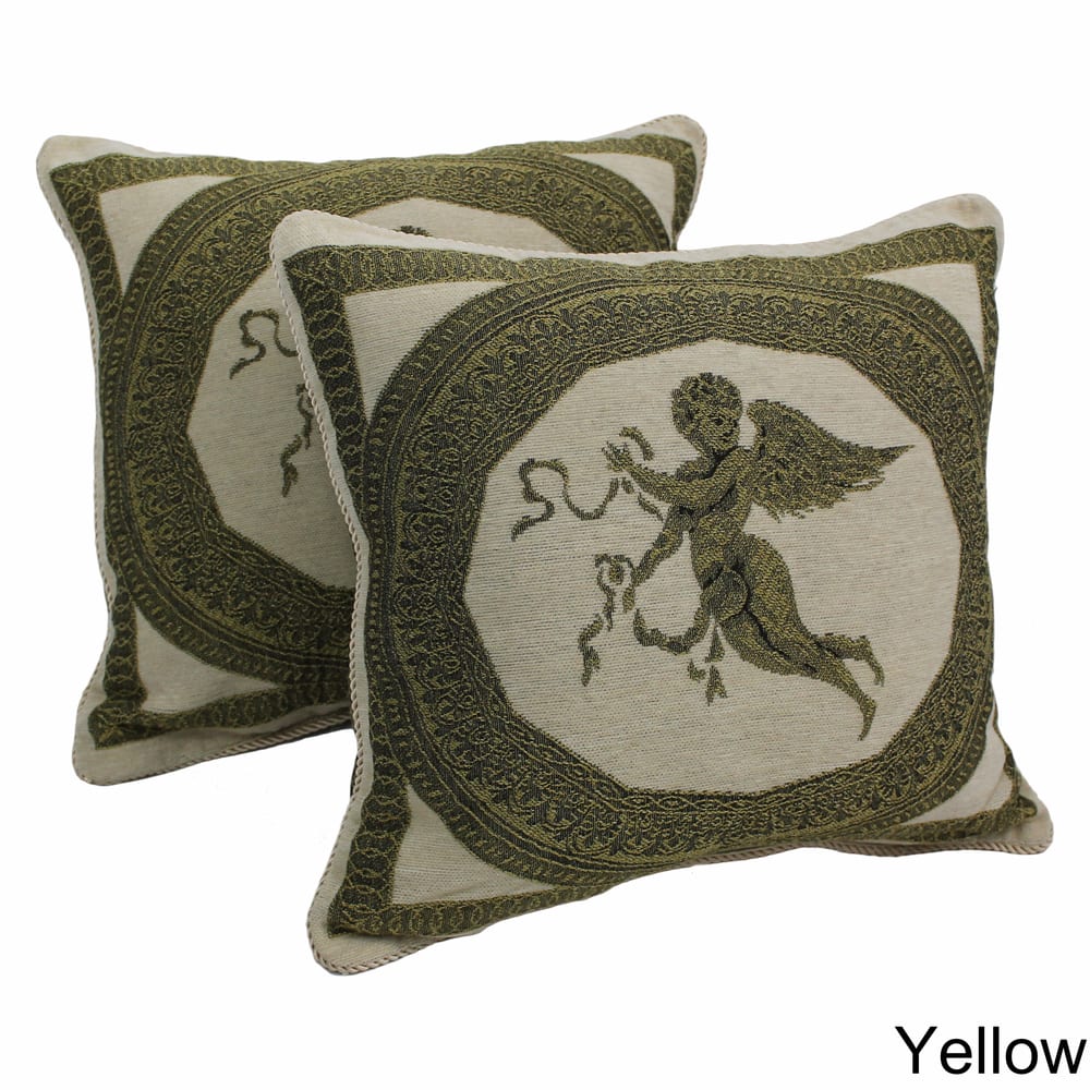 Blazing Needles 'Angels' Chenille Corded Throw Pillows (Set of 2)