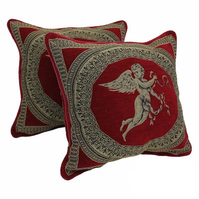 Blazing Needles 'Angels' Chenille Corded Throw Pillows (Set of 2)