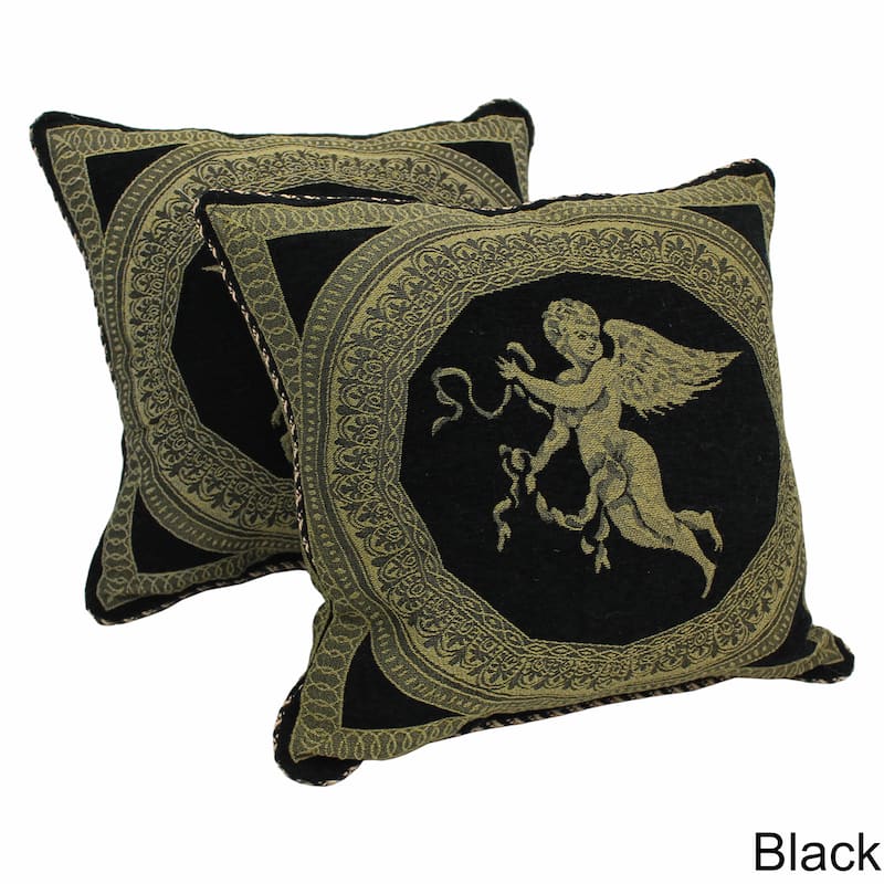 Blazing Needles 'Angels' Chenille Corded Throw Pillows (Set of 2)