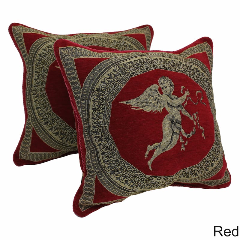 Blazing Needles 'Angels' Chenille Corded Throw Pillows (Set of 2)