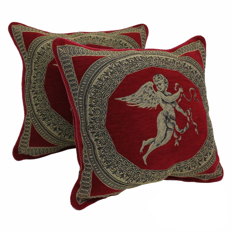 Blazing Needles 'Angels' Chenille Corded Throw Pillows (Set of 2)