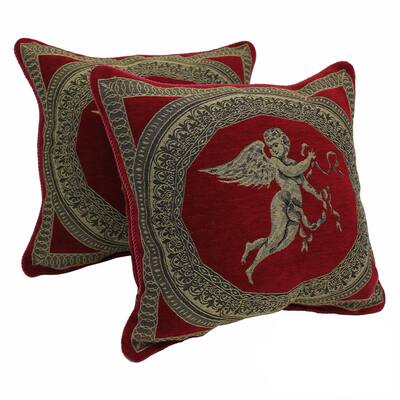 Blazing Needles 'Angels' Chenille Corded Throw Pillows (Set of 2)
