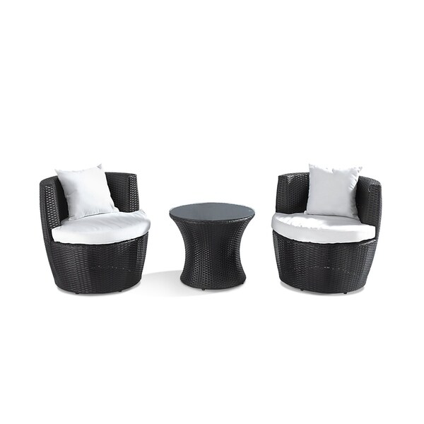 Cresta Modern Dark Brown Wicker 3 Piece Bistro Set By Velago Cresta Modern Dark Brown Wicker 3 Piece Bistro Set By Velago