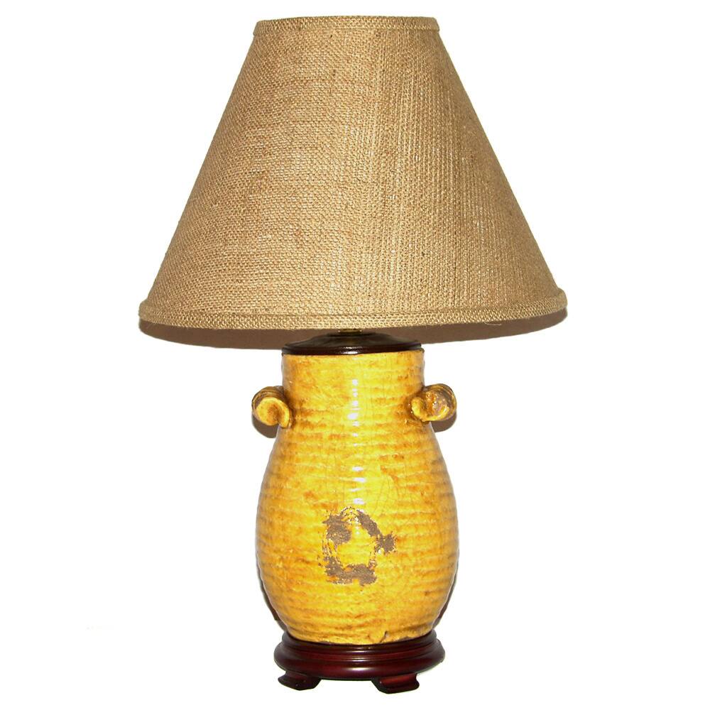 Crown Lighting 1-light Distressed Honey Mustard Table Lamp