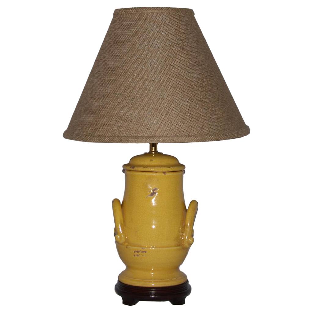 Distressed Honey Mustard Handle Table Lamp