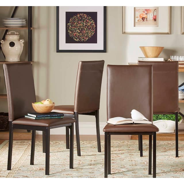 Darcy Metal Upholstered Dining Chair (Set of 4) by iNSPIRE Q Bold - Brown