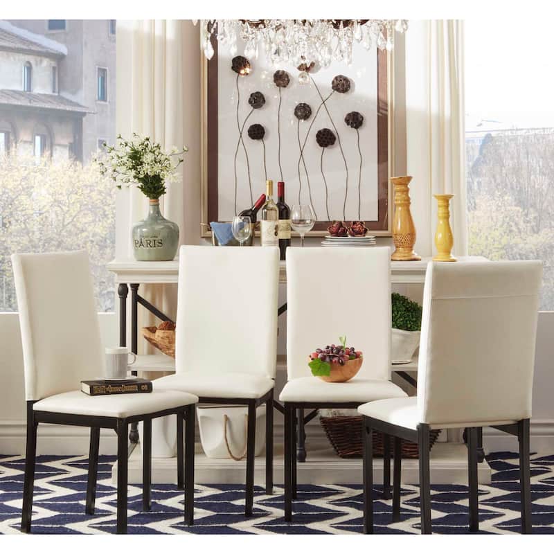 Darcy Metal Upholstered Dining Chair (Set of 4) by iNSPIRE Q Bold - White