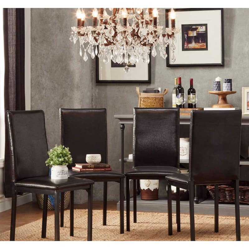 Darcy Metal Upholstered Dining Chair (Set of 4) by iNSPIRE Q Bold - Espresso
