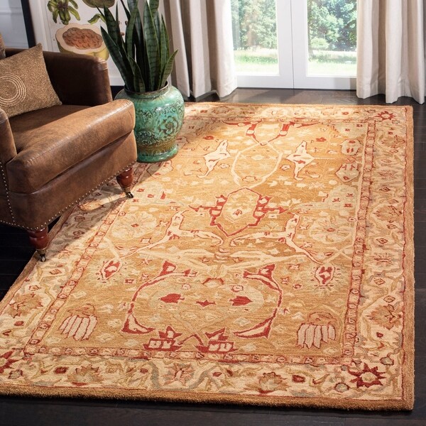 Safavieh Handmade Anatolia Oriental Straw Beige/ Ivory Hand-spun Wool Rug - 8' x 10'