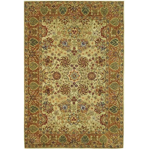 Safavieh Hand made Anatolia Green/ Gold Hand spun Wool Rug (8 x 10