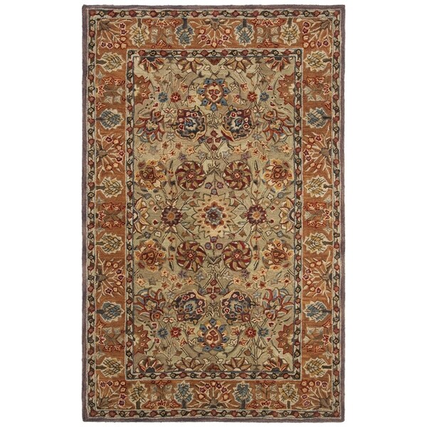 Safavieh Handmade Anatolia Oriental Green/ Gold Hand-spun Wool Rug - 8' x 10'