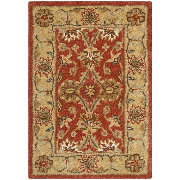 Safavieh Handmade Kerman Rust/ Gold Wool Rug - 2' x 3'