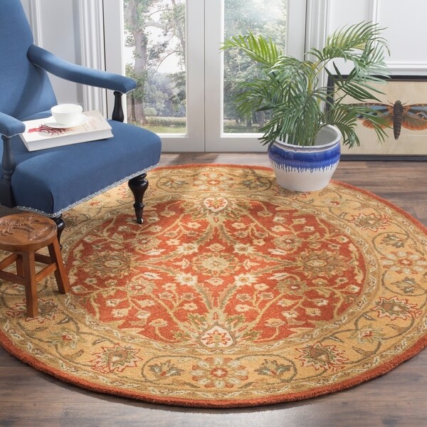 Shop Safavieh Handmade Kerman Rust Gold Wool Rug 6 X 6