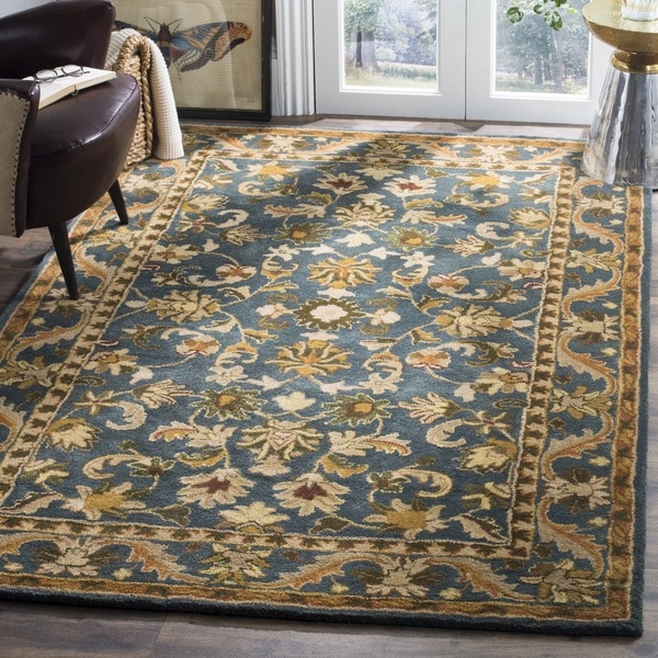 Safavieh Handmade Exquisite Blue/ Gold Wool Rug - 9' x 12'