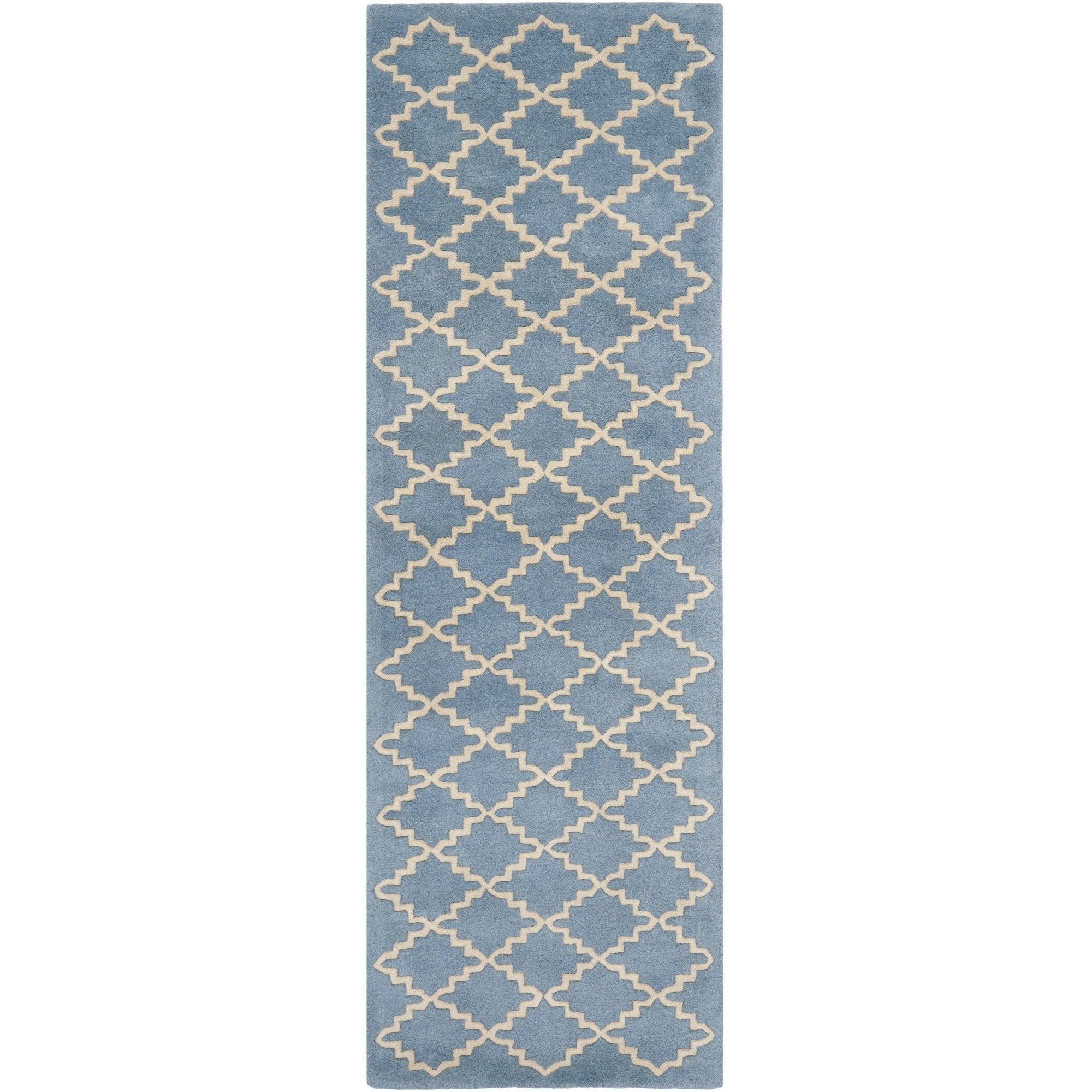 Safavieh Handmade Moroccan Chatham Blue Grey Wool Rug (23 X 9)