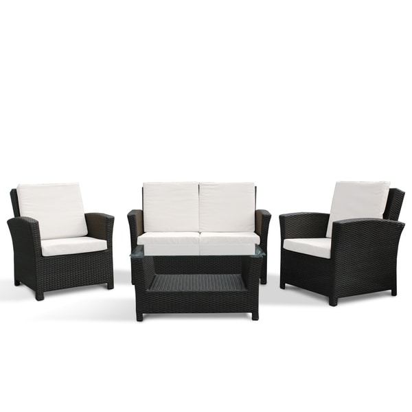 & 4 Piece Outdoor Wicker Conversaton Sofa Set - PARADISO - DC &
