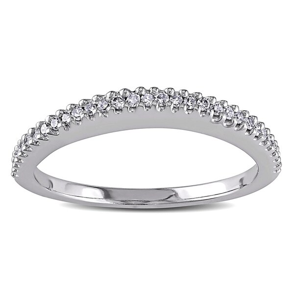 Miadora 14k White Gold 1/6ct TDW Diamond Wedding Band (G-H, I1-I2)