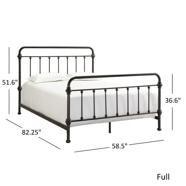 dimension image slide 2 of 8, Giselle Antique Dark Bronze Iron Metal Bed by iNSPIRE Q Classic