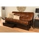 preview thumbnail 37 of 38, Porch & Den DeSoto Espresso Full-size Wood Storage Futon Set with Mattress Oregon Trail Saddle