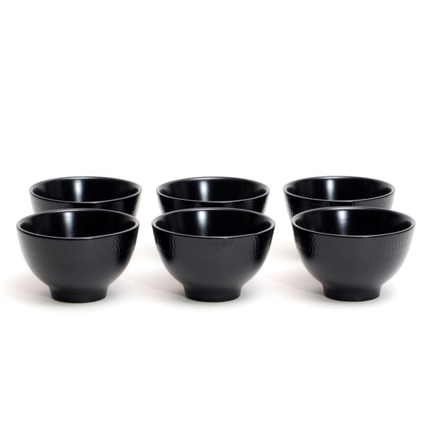 Red Vanilla Black Rice 4 Inch Round Fruit Bowls (Set of 6)