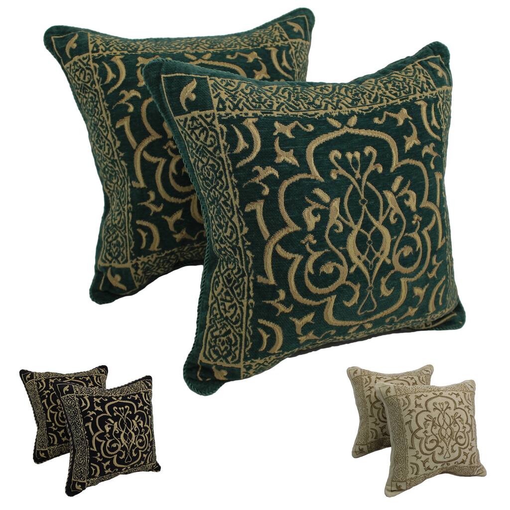 Blazing Needles Chenille Corded Byzantium Throw Pillows (Set of 2)