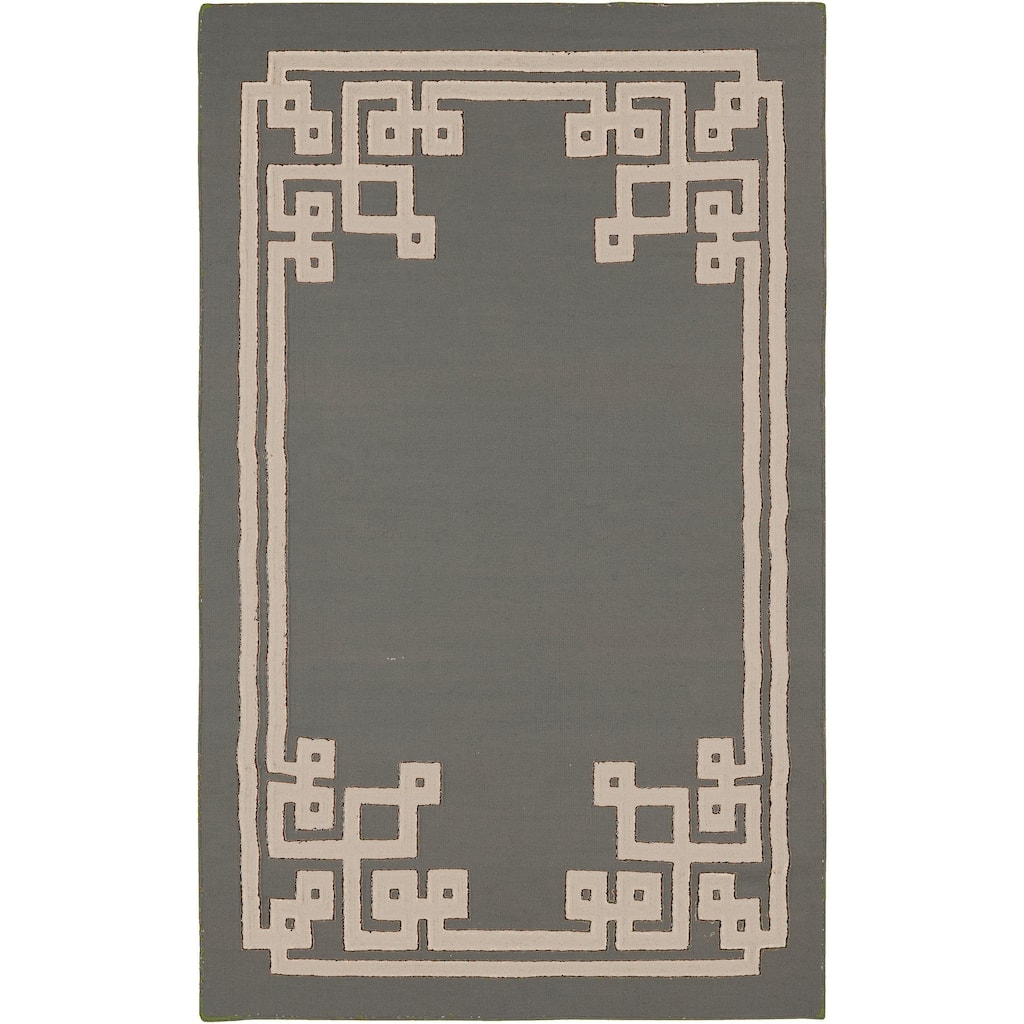 Hand-woven Aitan Flatweave Reversible Dove Grey Wool Area Rug - 8' x 11'